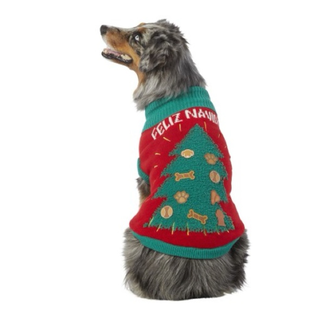 Festive Dog Sweater - Feliz Navidog 🎄 Red and Green